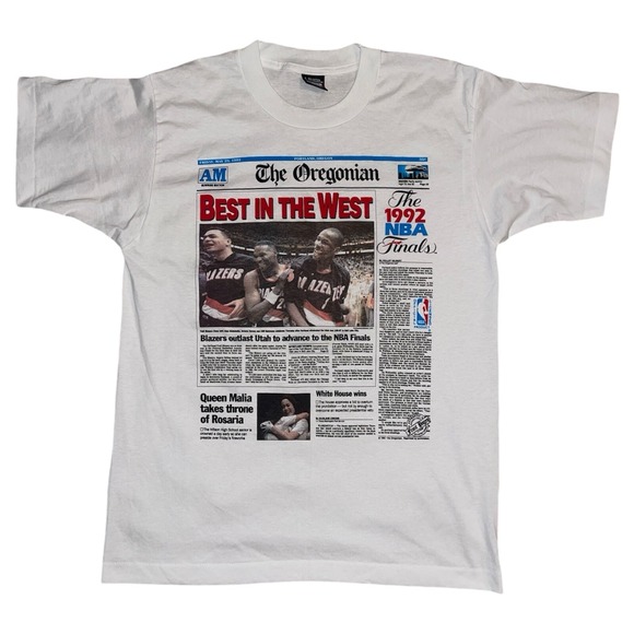 Jerzees Other - Vintage 1992 Portland Trail Blazers Best in‎ The West NBA TShirt Oregonian Large